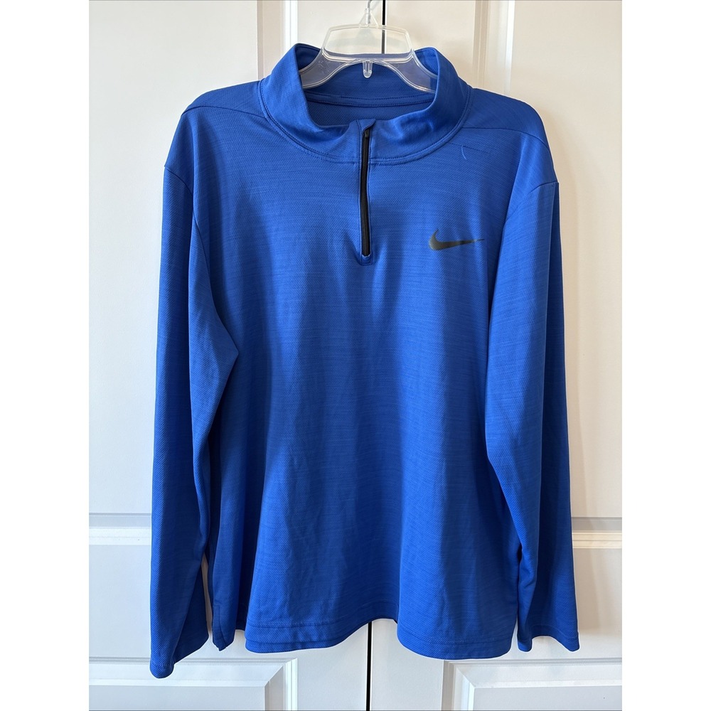 Mens Nike Dri-Fit 1/4 Zip Pullover Royal Blue Sz XL